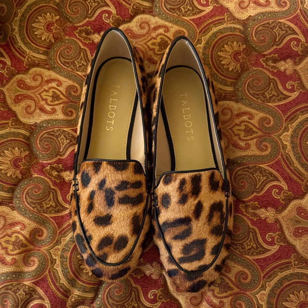 Talbots Animal Print Loafers - Tan and Black